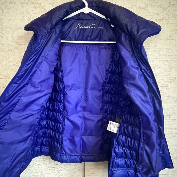 Kenneth Cole Winter Puffer Jacket Duck Down & Waterfowl Feathers Sz Large Purple - Picture 7 of 16